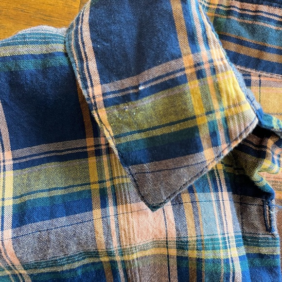 Madewell Tie Hem Plaid Button Down Shirt S Western - Picture 5 of 7
